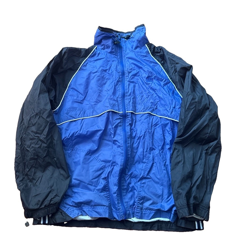Vintage Wilson 90s Color Block Full Zip Windbreaker Jacket Blue Black Mens M